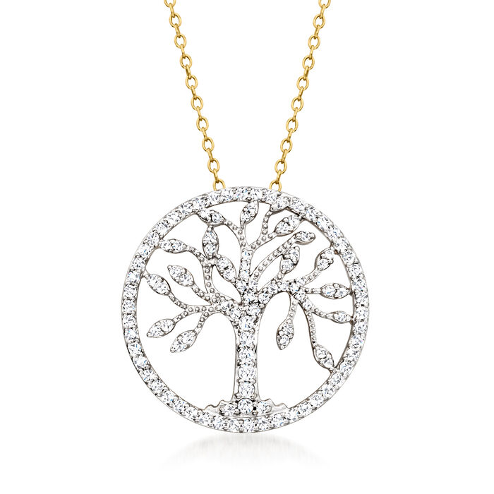 .75 ct. t.w. Diamond Tree of Life Pendant Necklace in 14kt Yellow Gold