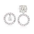 .51 ct. t.w. Diamond Open Circle Convertible Drop Earring Jackets in 14kt White Gold