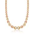 C. 1980 Vintage .30 ct. t.w. Diamond Link Necklace in 18kt Tri-Colored Gold