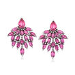5.00 ct. t.w. Rhodolite Garnet and 1.40 ct. t.w. Pink Topaz Drop Earrings in Sterling Silver