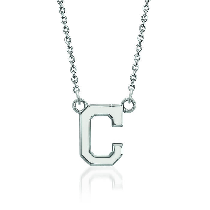 Sterling Silver MLB Cleveland Indians Pendant Necklace. 18&quot;