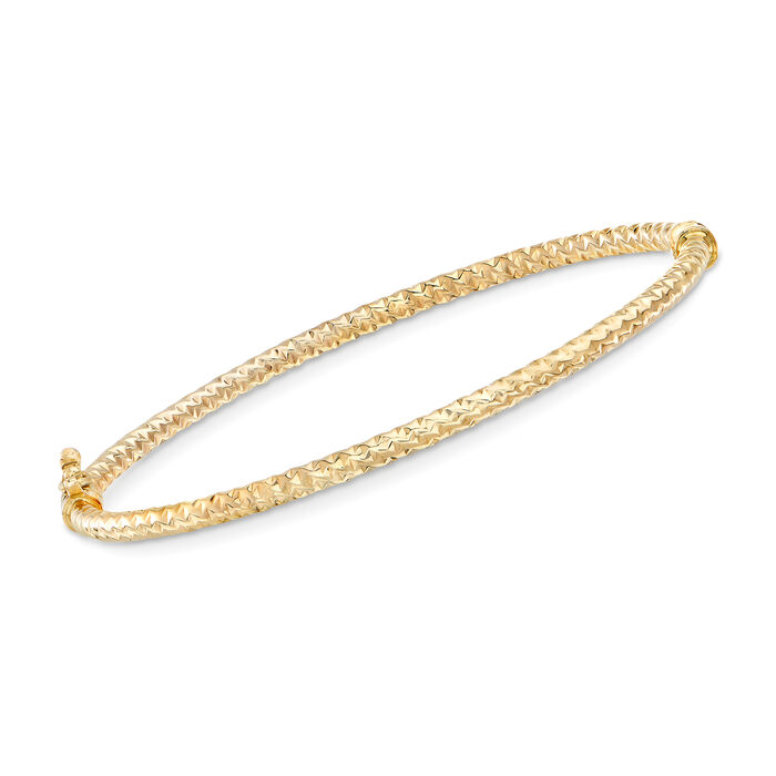 14kt Yellow Gold Textured-Look Bangle Bracelet