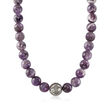 720.00 Amethyst Bead Necklace with Sterling Silver