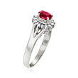 C. 1980 Vintage .55 Carat Ruby and .23 ct. t.w. Diamond Ring in Platinum