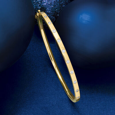 .50 ct. t.w. Diamond Station Bangle Bracelet in 18kt Yellow Gold