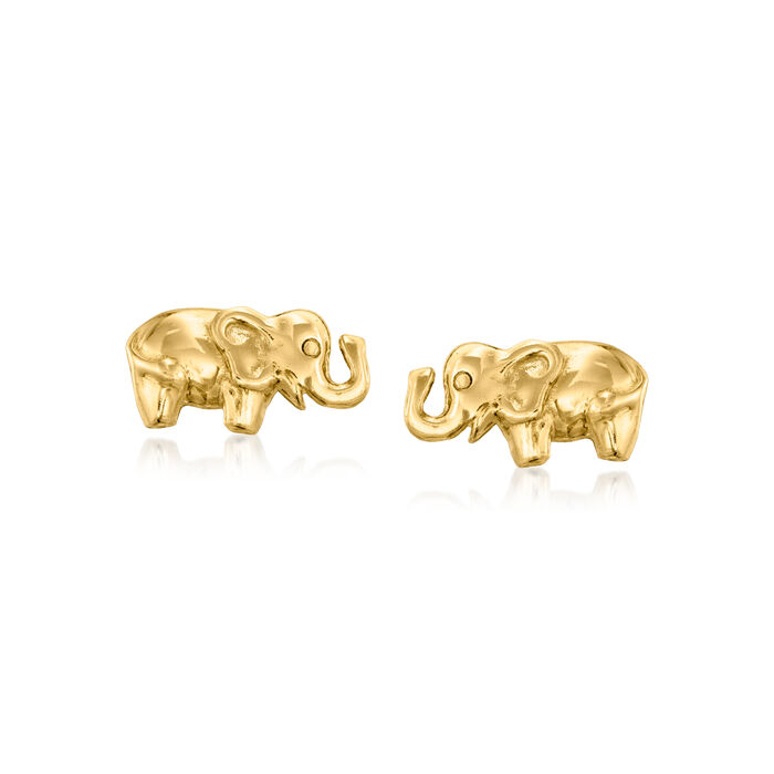 14kt Yellow Gold Elephant Stud Earrings