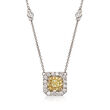 .80 ct. t.w. Yellow and White Diamond Square Necklace in 18kt Two-Tone Gold