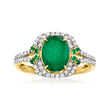 2.00 ct. t.w. Emerald and .30 ct. t.w. Diamond Ring in 14kt Yellow Gold