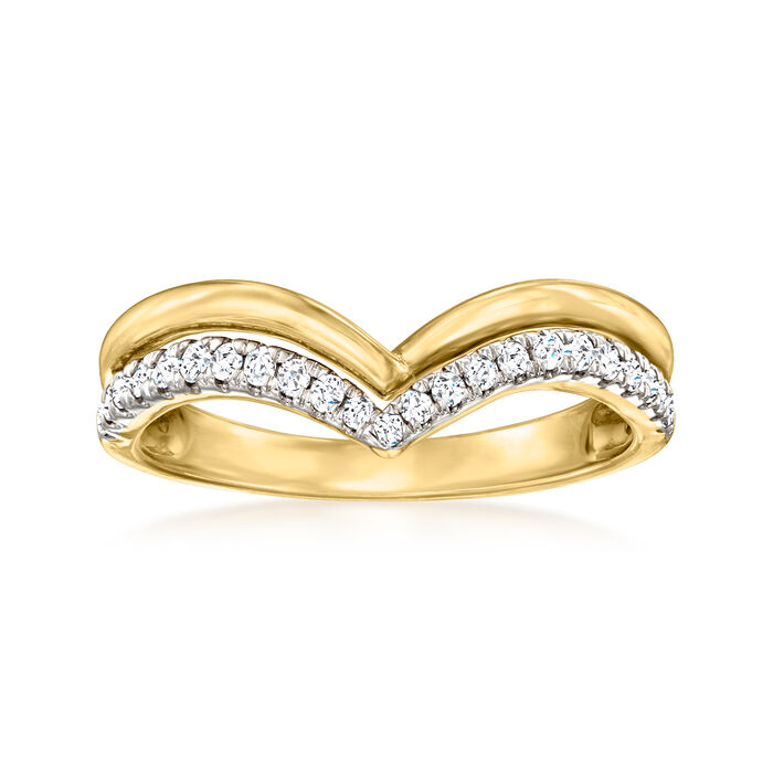 .20 ct. t.w. Diamond Chevron Two-Row Ring in 14kt Yellow Gold