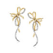 .20 ct. t.w. Diamond Bow Earrings in 14kt Yellow Gold