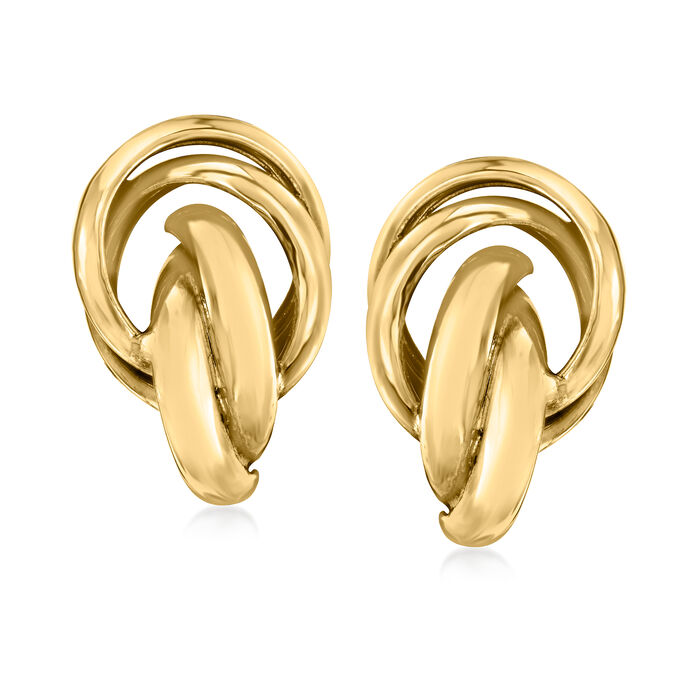 Italian 18kt Gold Over Sterling Knot Clip-On Earrings