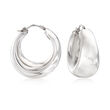 Italian Sterling Silver Graduated Hoop Earrings