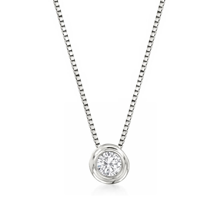 .12 Carat Bezel-Set Diamond Necklace in 14kt White Gold