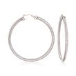 Roberto Coin &quot;Primavera&quot; Sterling Silver and 18kt White Gold Mesh Hoop Earrings