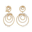 1.72 ct. t.w. Diamond Double-Swirl Drop Earrings in 14kt Yellow Gold