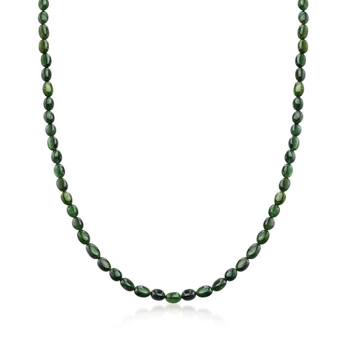 C. 1960 Vintage 80.00 ct. t.w. Green Tourmaline Necklace With 14kt Yellow Gold