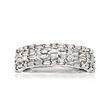 .99 ct. t.w. Round and Baguette Diamond Ring in 14kt White Gold