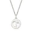 Zina Sterling Silver &quot;Baby Feet&quot; Pendant Necklace