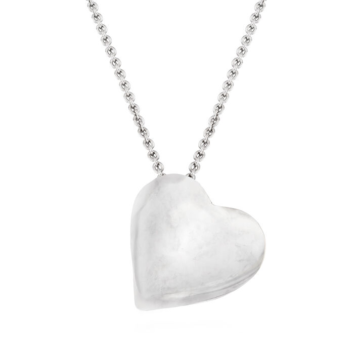 Italian Sterling Silver Heart Pendant Necklace
