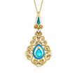 2.00 ct. t.w. Swiss Blue and White Topaz Pendant Necklace in 18kt Gold Over Sterling
