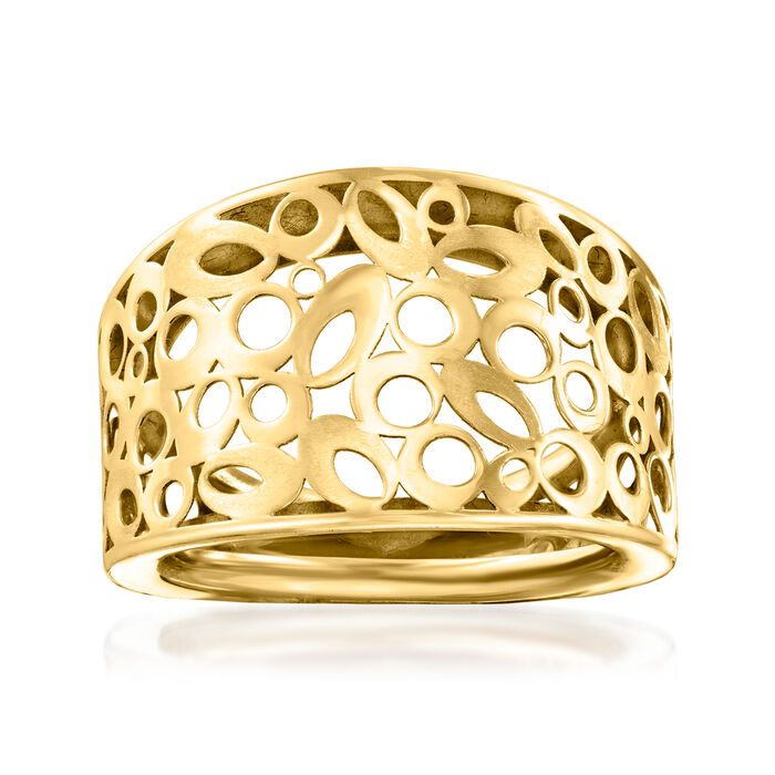 Italian 14kt Yellow Gold Dome Cut-Out Ring