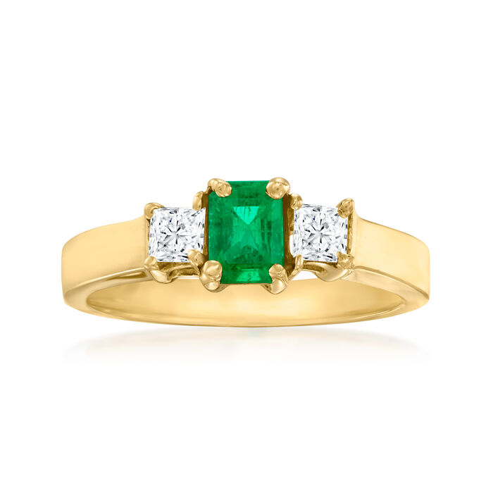 .60 Carat Emerald Ring with .40 ct. t.w. Diamonds in 14kt Yellow Gold