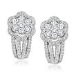 1.00 ct. t.w. Diamond Flower Earrings in 14kt White Gold