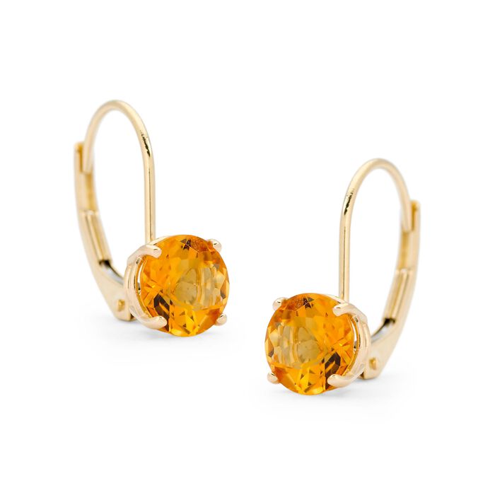 1.50 ct. t.w. Citrine Earrings in 14kt Yellow Gold 