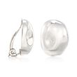 Zina Sterling Silver &quot;Touchstone&quot; Oval Thumbprint Clip-On Earrings