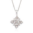 .25 ct. t.w. Diamond Square Pendant Necklace in 14kt White Gold