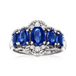 2.90 ct. t.w. Kyanite and .10 ct. t.w. White Zircon Ring in Sterling Silver