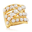3.5-4.5mm Cultured Pearl Ring in 18kt Gold Over Sterling