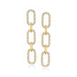 .99 ct. t.w. Diamond Oval-Link Drop Earrings in 14kt Yellow Gold