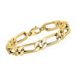 Italian Men's 14kt Yellow Gold Figaro-Link Bracelet