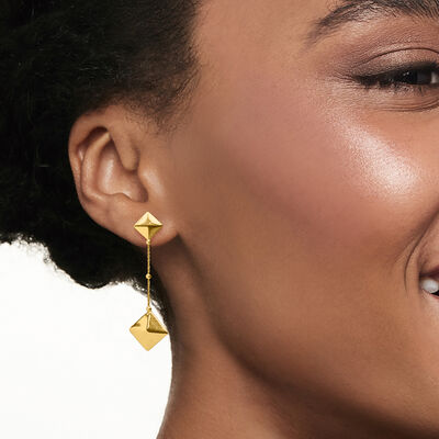 14kt Yellow Gold Kite-Shaped Drop Earrings