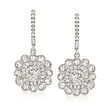 2.35 ct. t.w. Diamond Floral Drop Earrings in 14kt White Gold