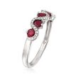.70 ct. t.w. Ruby and .10 ct. t.w. Diamond Ring in 14kt White Gold
