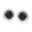 8mm Black Onyx Clip-On Earrings in Sterling Silver