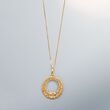 14kt Yellow Gold Byzantine Open-Space Circle Pendant Necklace