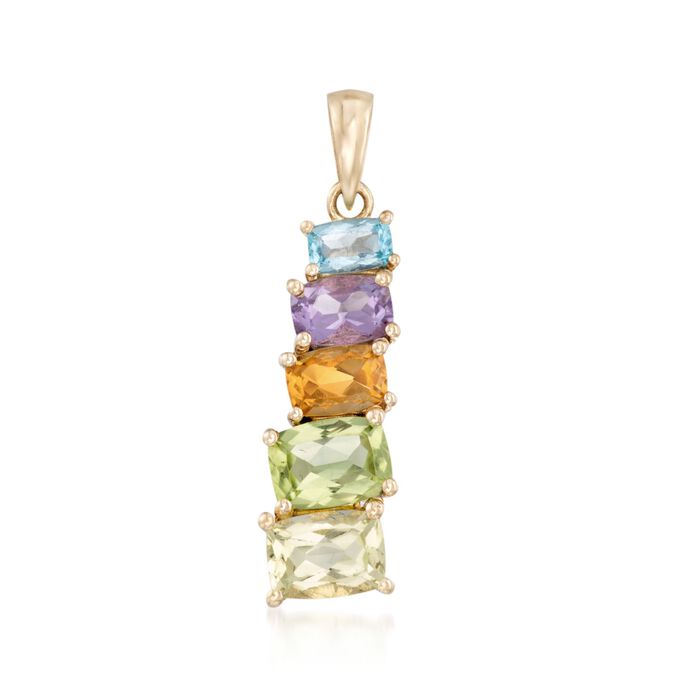 2.70 ct. t.w. Multi-Stone Stepped Pendant in 14kt Yellow Gold