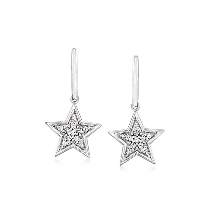 .10 ct. t.w. Diamond Star Drop Earrings in Sterling Silver