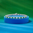 4.80 ct. t.w. Emerald and 1.00 ct. t.w. Diamond Tennis Bracelet in Sterling Silver