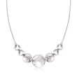 Sterling Silver Wavy Disc Necklace
