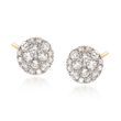 .65 ct. t.w. Pave Diamond Jewelry Set: Earrings and Front-Back Jackets in 14kt Yellow Gold 