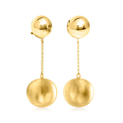 Italian 18kt Gold Over Sterling Double-Ball Drop Earrings