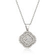 C. 1980 Vintage 1.20 ct. t.w. Diamond Pendant Necklace in 14kt White Gold