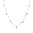 1.75 ct. t.w. CZ Station Necklace in Sterling Silver