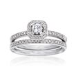 .45 ct. t.w. Diamond Bridal Set: Engagement and Wedding Rings in 14kt White Gold