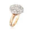 C. 1920 Vintage 1.10 ct. t.w. Diamond Cluster Ring in 14kt Two-Tone Gold