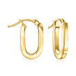 Italian 14kt Yellow Gold Removable Paper Clip Link Hoop Drop Earrings